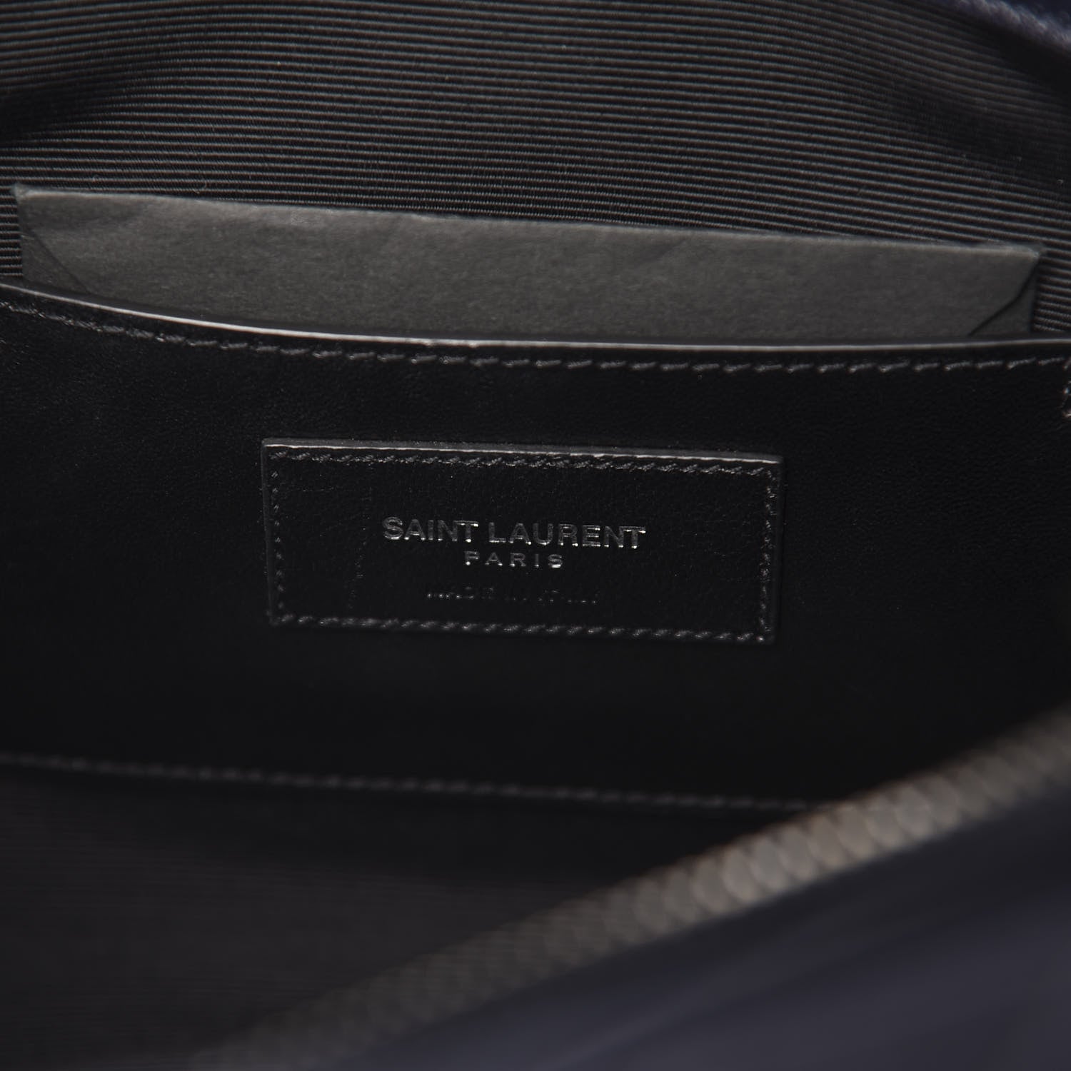 Saint Laurent Sheepskin Matelasse Chevron Monogram Large College Satchel Navy Blue 7 of 13