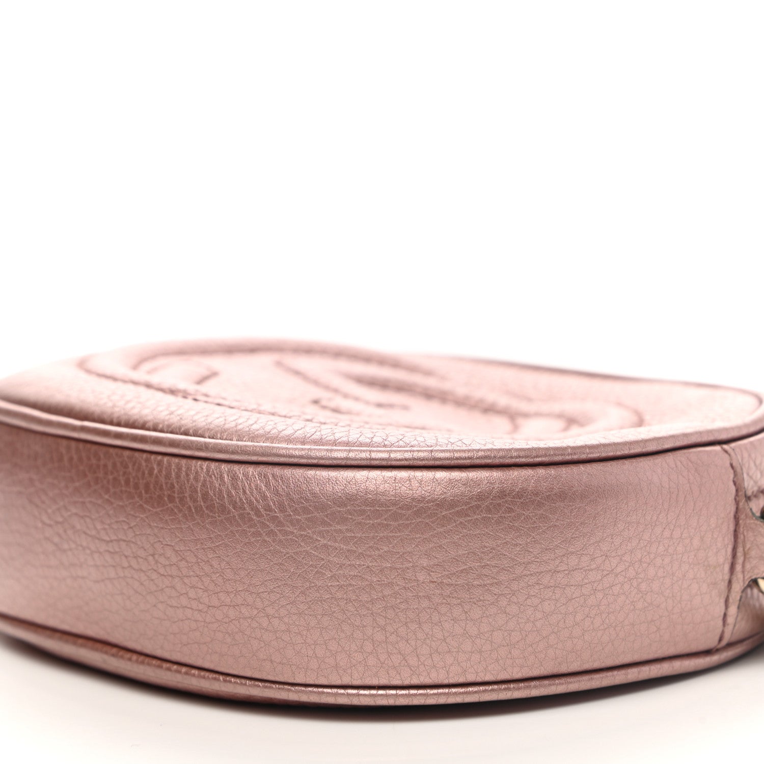Gucci Metallic Pebbled Calfskin Mini Soho Chain Bag Pink 7 of 9