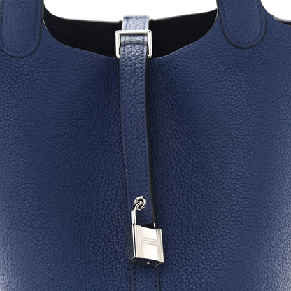 Hermes Taurillon Clemence Picotin Lock 18 PM Bleu Saphir 8 of 10
