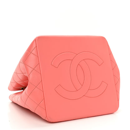Chanel Calfskin Quilted Bucket Bag Pink 5 of 11