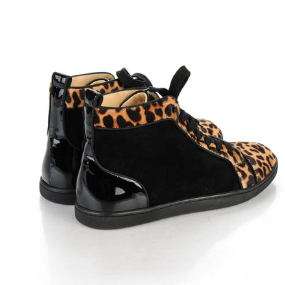 Christian Louboutin Pony Hair Suede Jaguar Bip Bip Flat Sneakers 40 Brown Black 4 of 7