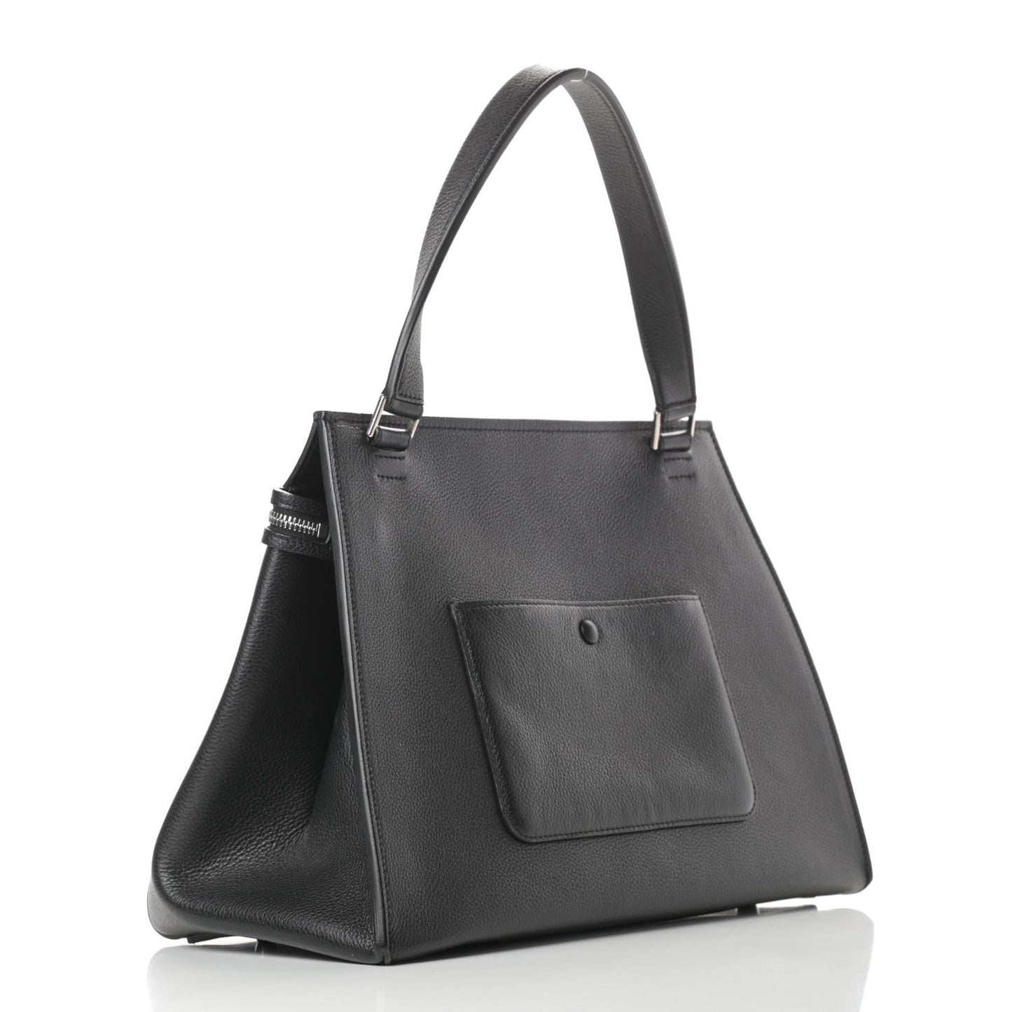 Supple Calfskin Medium Edge Shoulder Bag Black