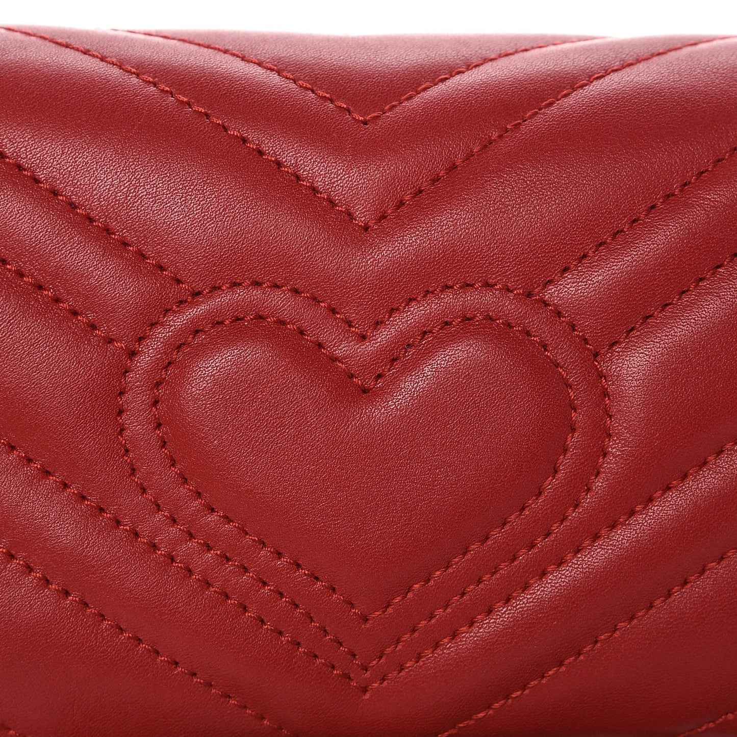 Calfskin Matelasse Super Mini GG Marmont Shoulder Bag Hibiscus Red
