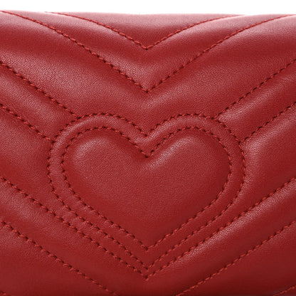 Gucci Calfskin Matelasse Super Mini GG Marmont Shoulder Bag Hibiscus Red 8 of 9