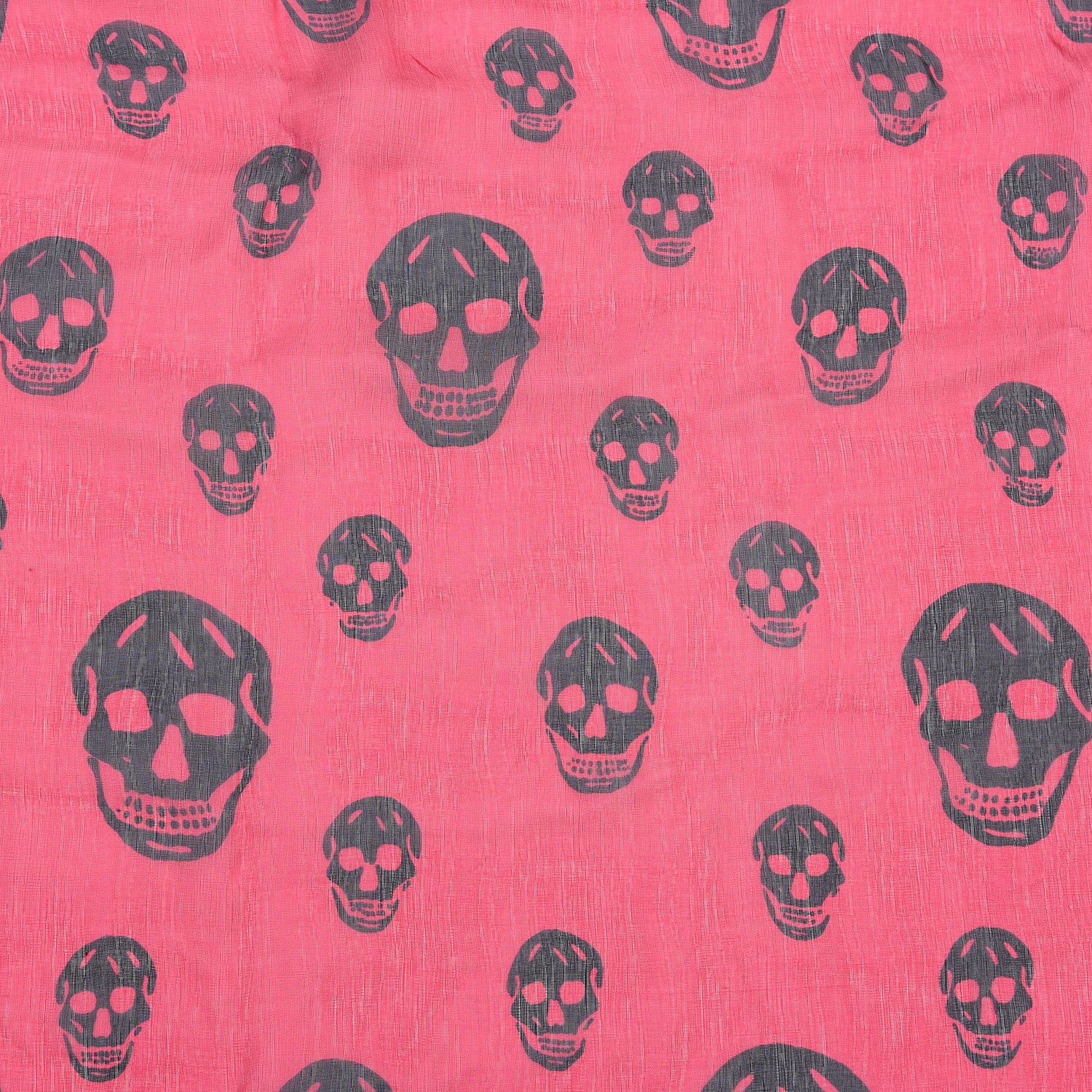 Alexander McQueen Silk Chiffon Skull Scarf Red Black 2 of 4