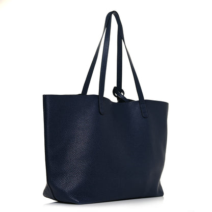 Mansur Gavriel Tumbled Calfskin Large Shopping Tote Navy 2 of 9
