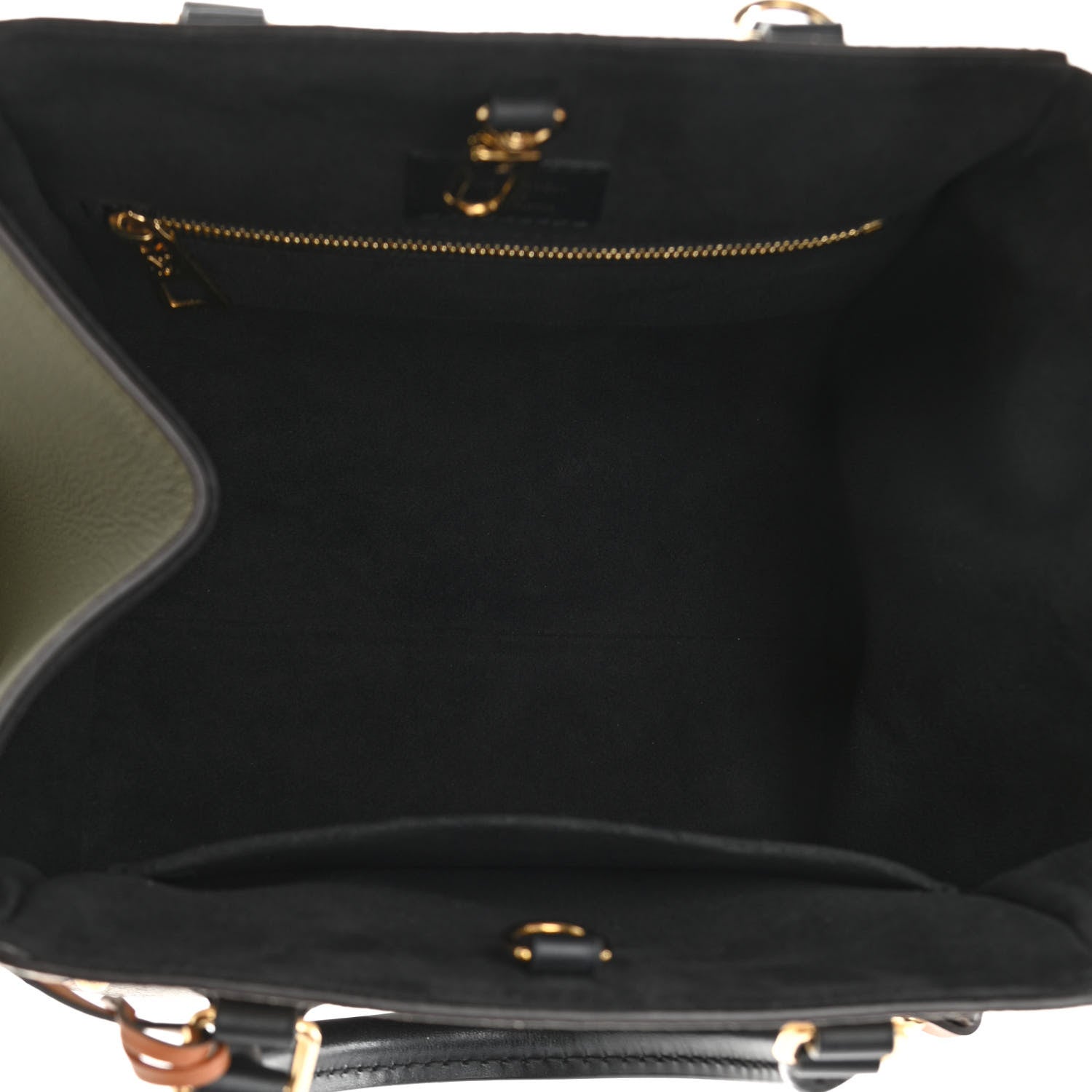 Louis Vuitton Calfskin Monogram Fold Tote PM Cream Khaki Black 5 of 10