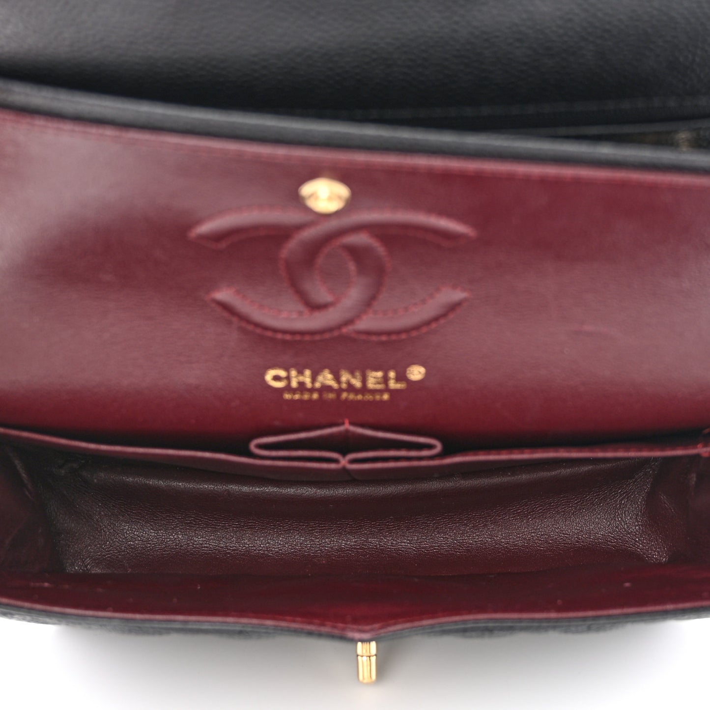 Caviar Quilted Small Double Flap Black