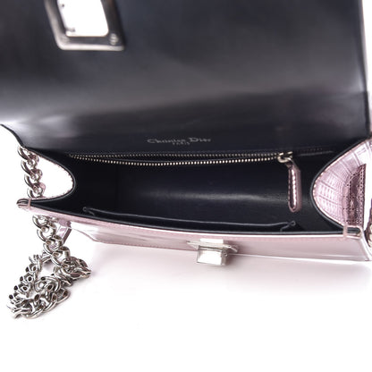 Christian Dior Metallic Patent Micro-Cannage Medium Diorama Flap Bag Pink 5 of 18