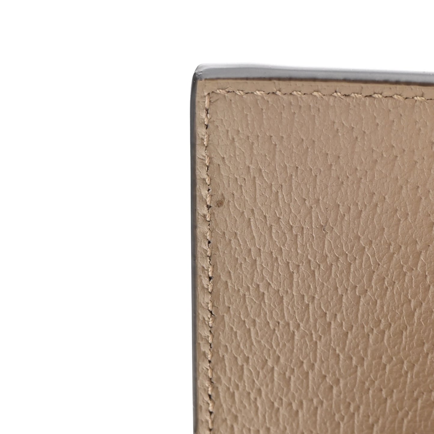 GG Supreme Monogram Textured Dollar Calfskin Web Ophidia Card Case Wallet Beige Mystic White Oatmeal