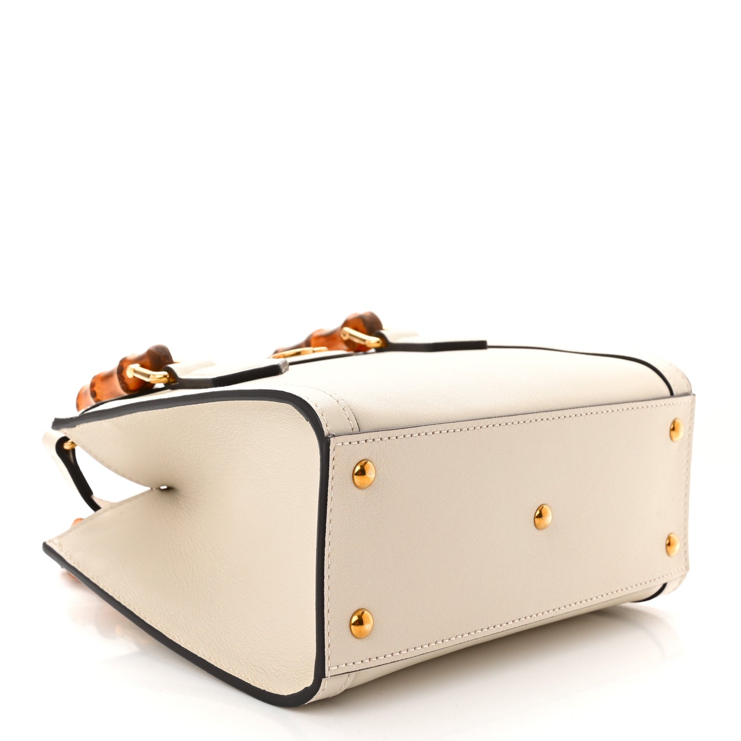 Wonka Grain Calfskin Mini Diana Tote Bag Mystic White Orange Fluo