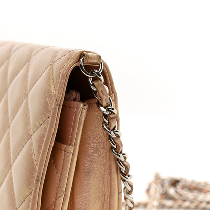 Chanel Iridescent Calfskin Quilted Wallet on Chain WOC Pink 13 of 15