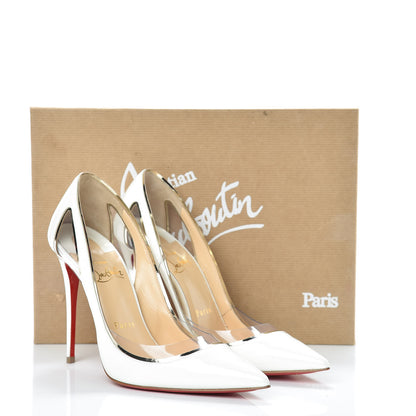 Christian Louboutin Patent PVC Specchio Cosmo 554 100 Pumps 37 Snow 9 of 9