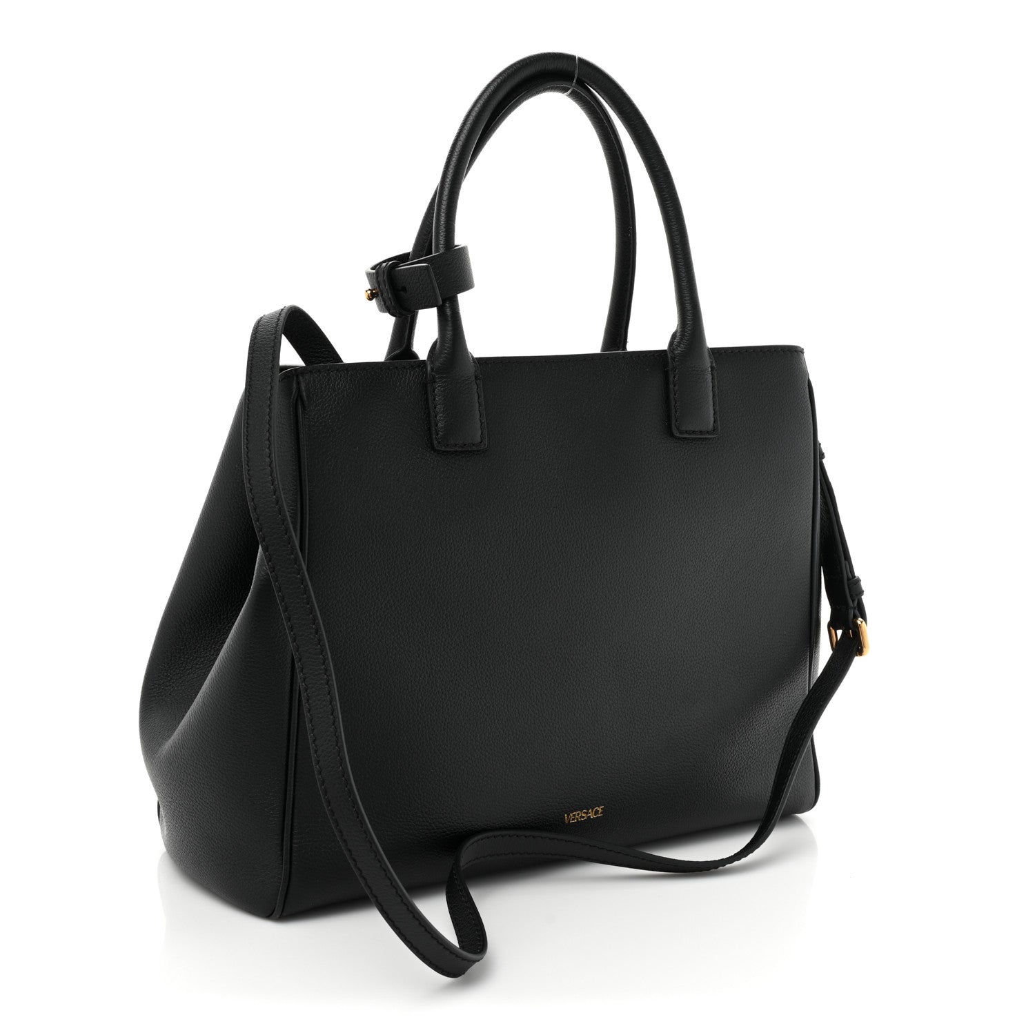 Versace Grained Calfskin Small La Medusa Tote Bag Black 2 of 16