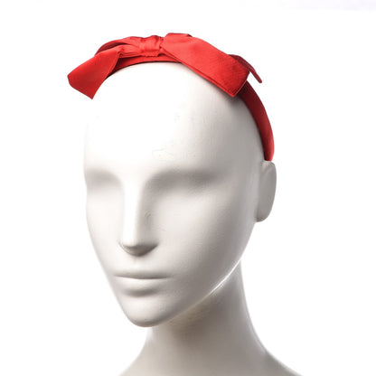 Chanel Silk Bow Headband Red 2 of 5
