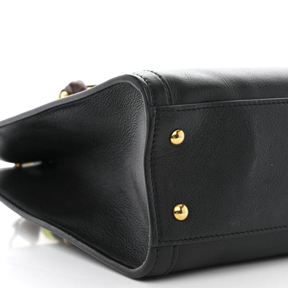 Gucci Calfskin Small Diana Tote Bag Black Yellow Fluo 9 of 15