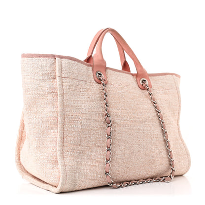 Chanel Straw Lurex Large Deauville Tote Pink 3 of 11