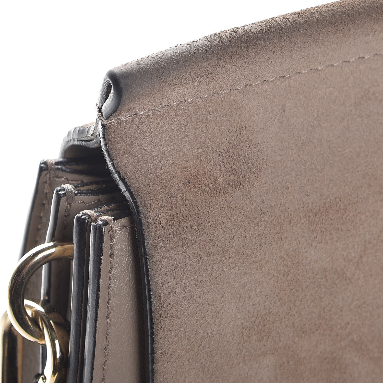 Chloe Calfskin Suede Medium Faye Shoulder Bag Motty Grey 8 of 10