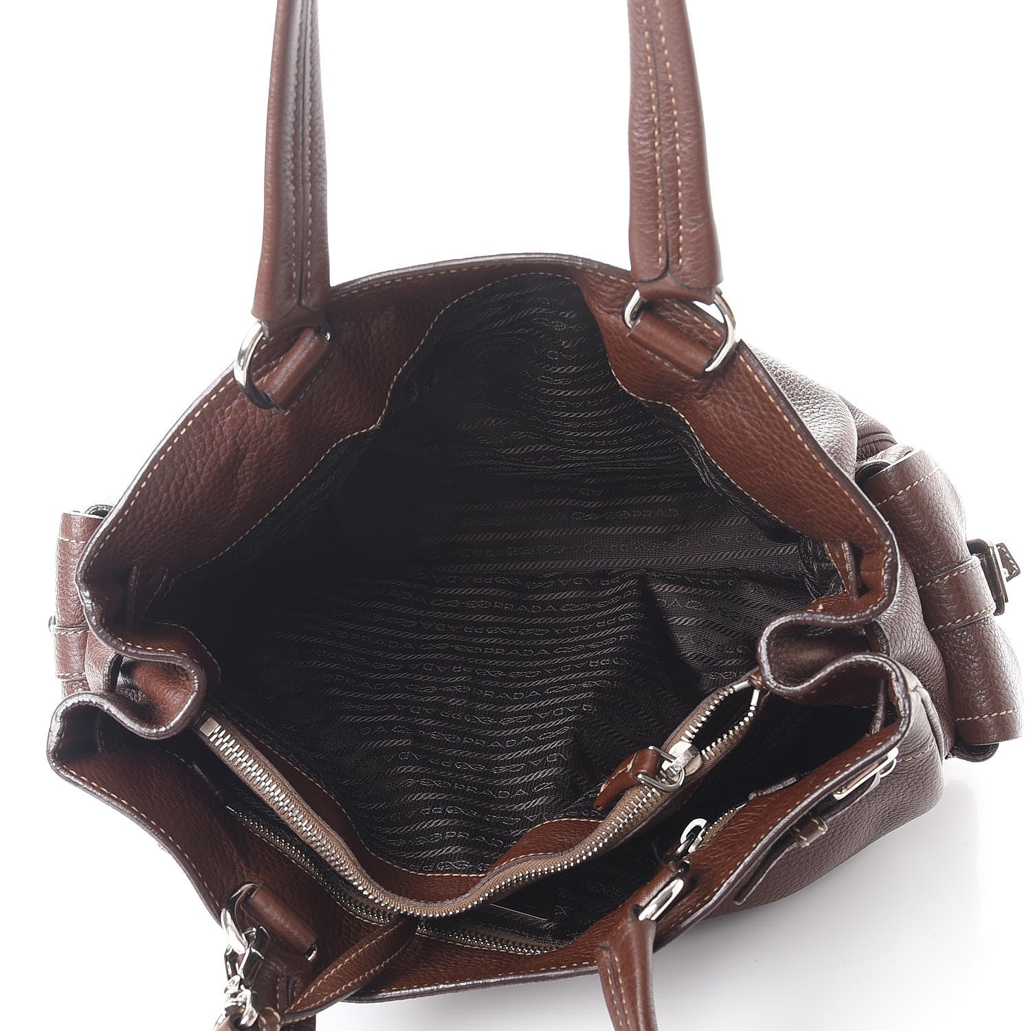Prada Vitello Daino Shopping Tote Bruciato 6 of 10