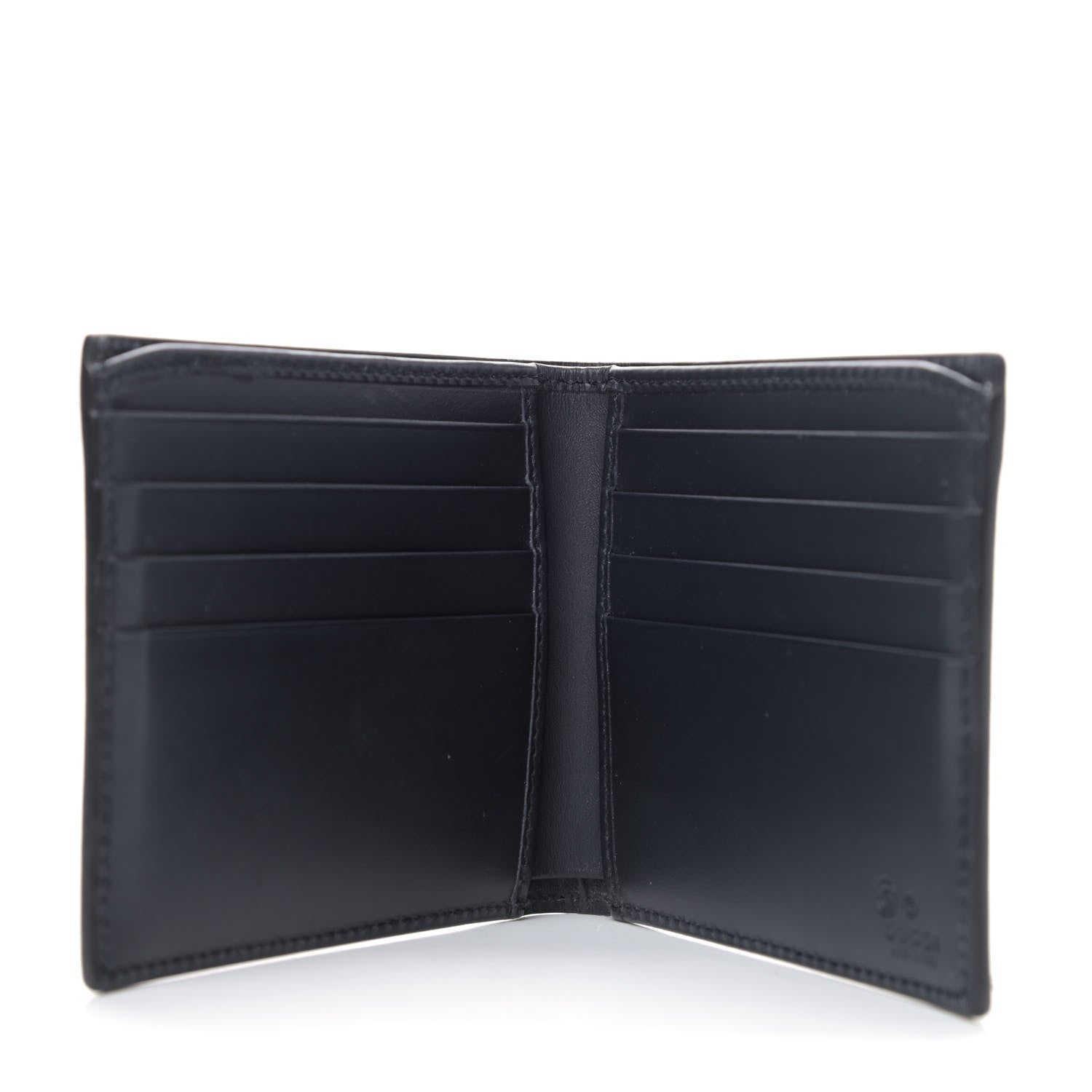 Gucci GG Supreme Monogram Blooms Bi-Fold Wallet Beige Blue Navy 3 of 4
