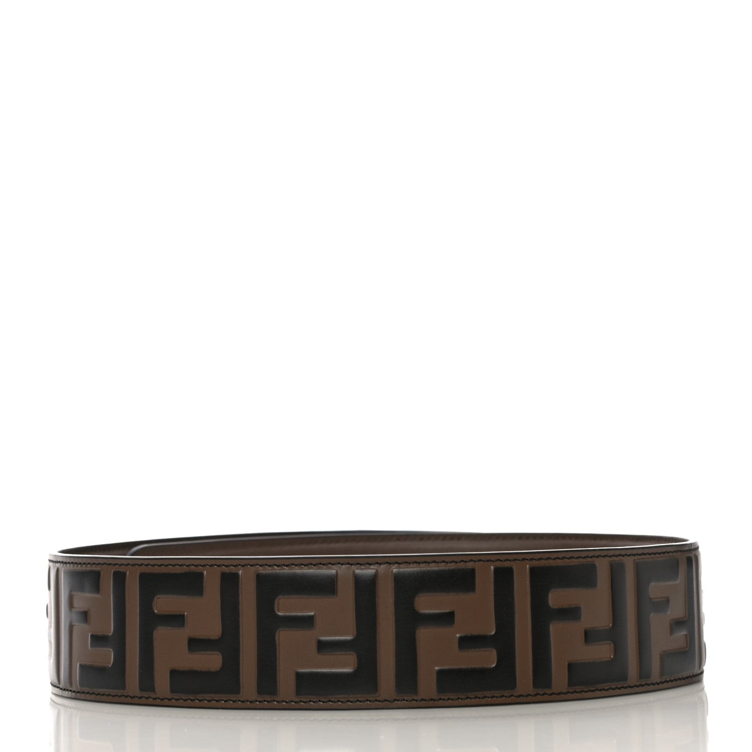 Fendi Vitello Century Bi-Color FF 1974 Embossed Strap You Maya Black 3 of 7