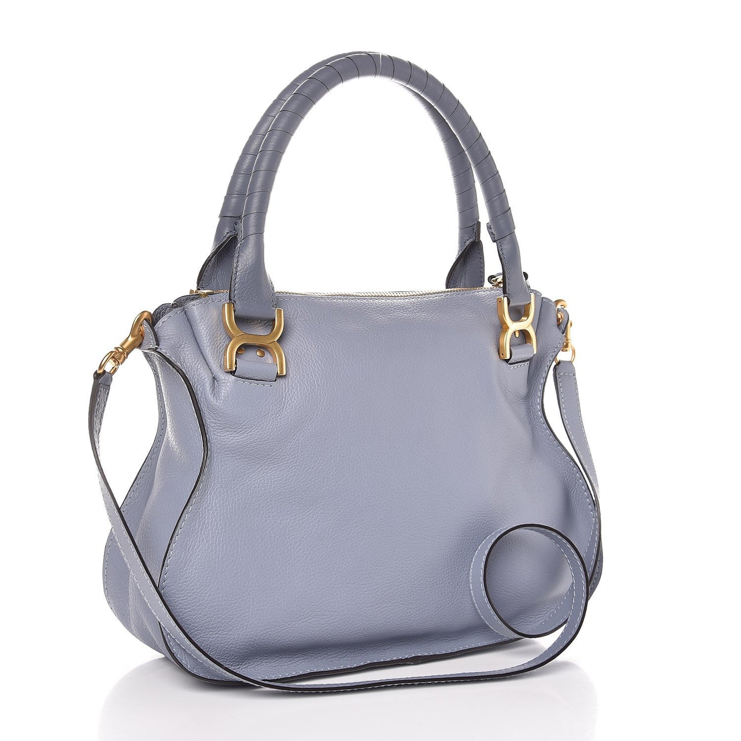 Calfskin Medium Marcie Satchel Washed Blue