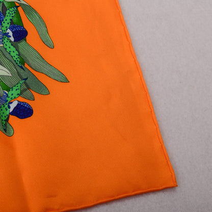 Hermes Silk Au Coeur De La Vie Scarf 90 Orange Vert Fuchsia 3 of 6