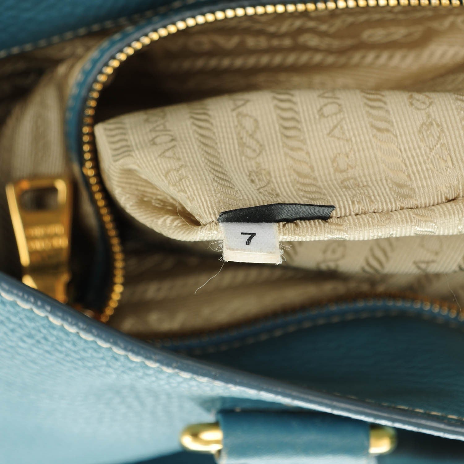Prada Vitello Daino Tote Marine 11 of 12