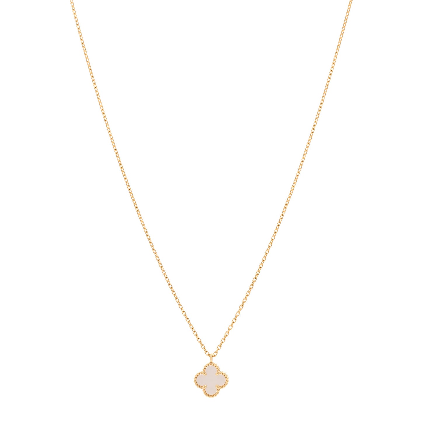 18K Yellow Gold Mother of Pearl Sweet Alhambra Pendant Necklace