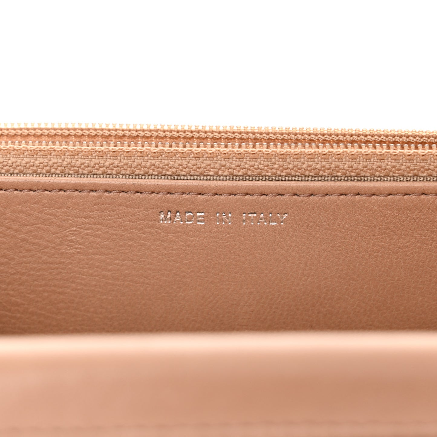 Calfskin Diamond Stitch Wallet On Chain WOC Beige