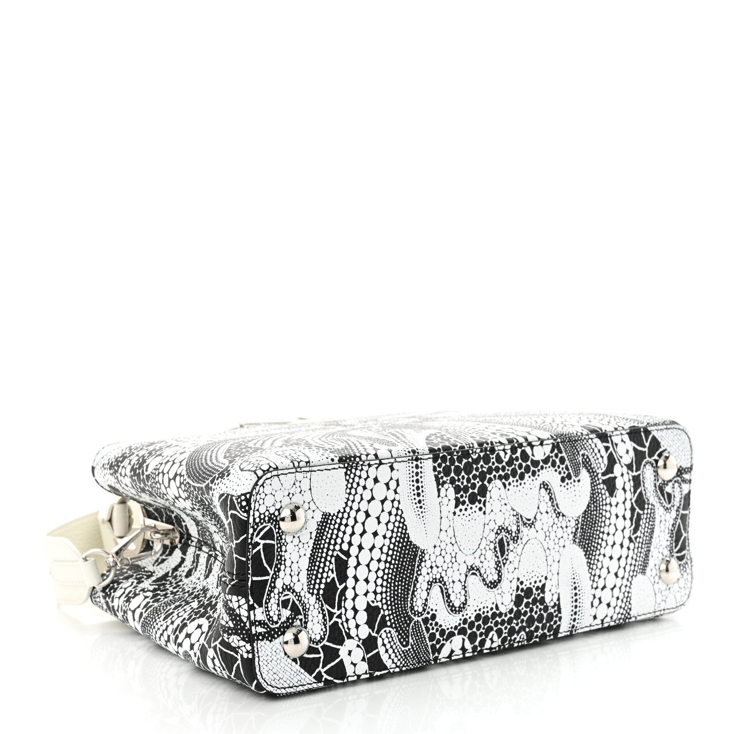 Louis Vuitton LV X YK Taurillon Psychedelic Capucines MM Black White 4 of 10