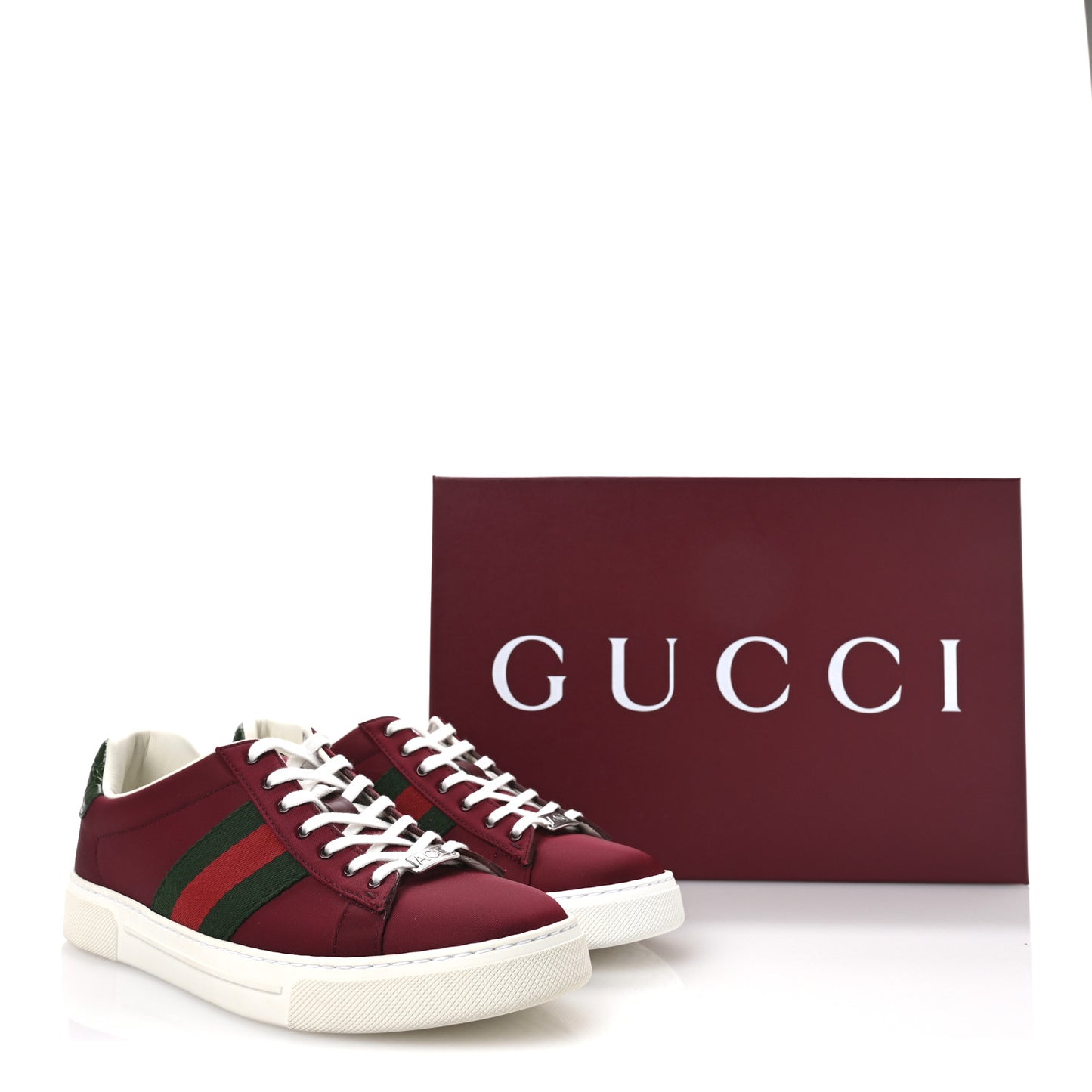 Econyl Nylon Diva Crocodile Web Mens Ace Sneakers 8 Rosso Ancora Vert