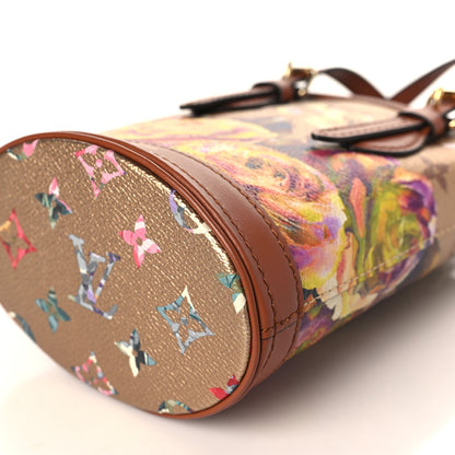 Louis Vuitton Metallic Monogram LV Garden Nano Bucket Bag Gold 9 of 9