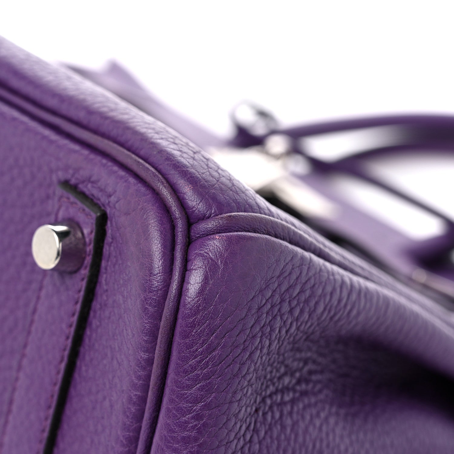 Hermes Taurillon Clemence Birkin 30 Ultraviolet 9 of 13