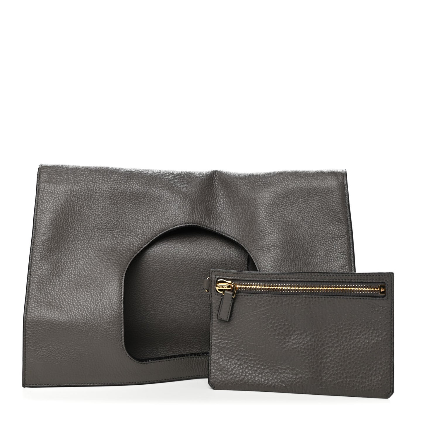 Calfskin Large Alix Padlock Zip Shoulder Bag Graphite