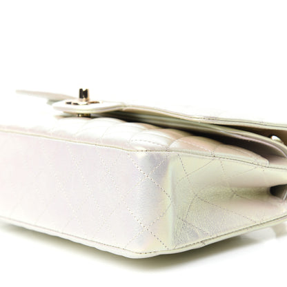 Chanel Iridescent Lambskin Quilted Medium Double Flap Ivory 9 of 10