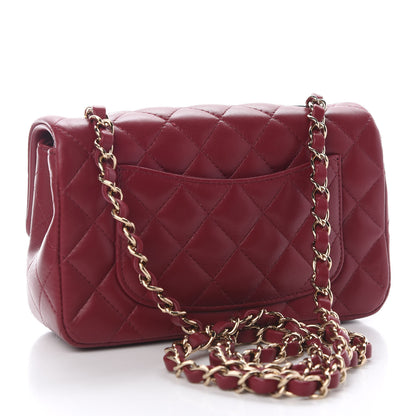 Chanel Lambskin Quilted Mini Rectangular Flap Burgundy 2 of 8