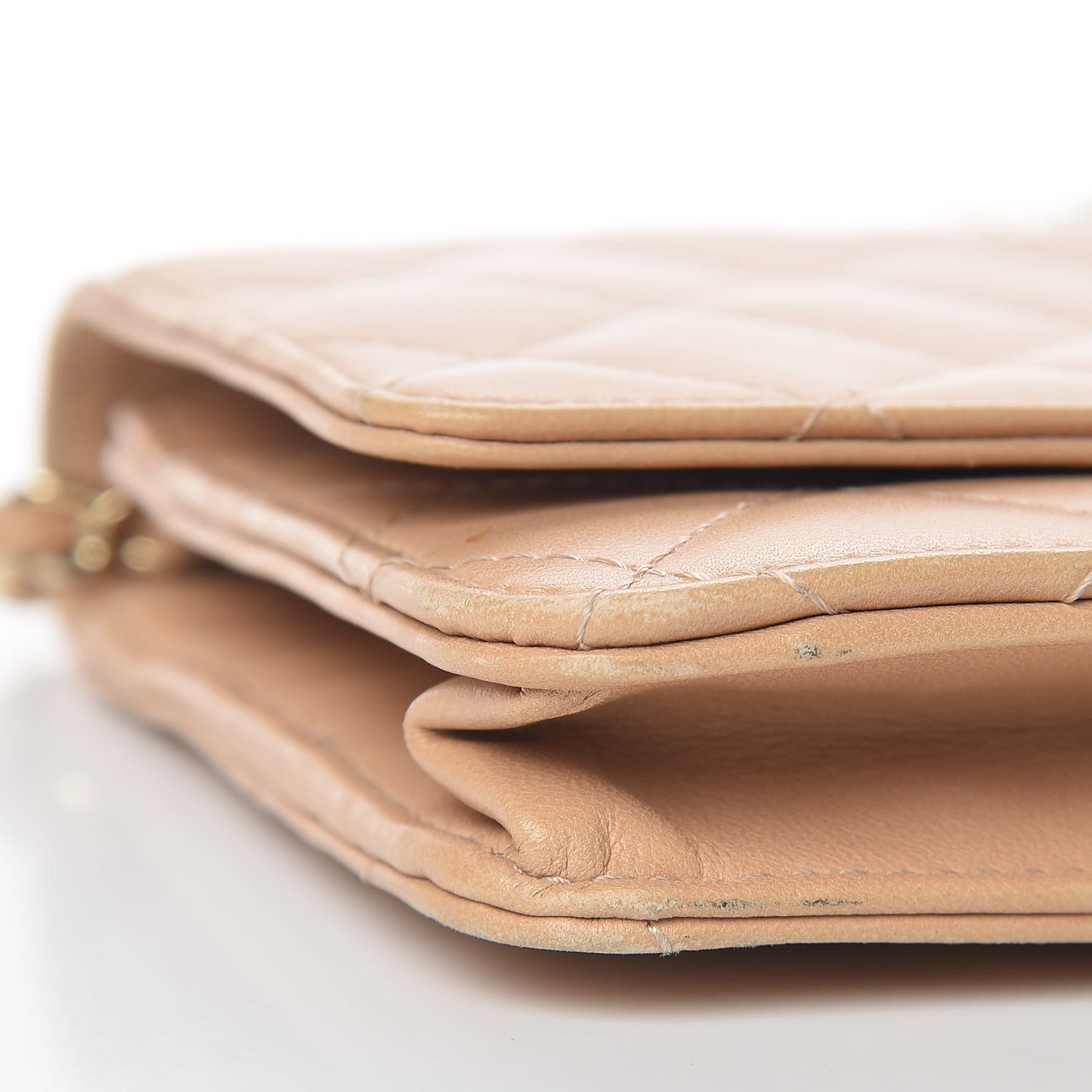 Lambskin Quilted Reissue Wallet On Chain WOC Beige