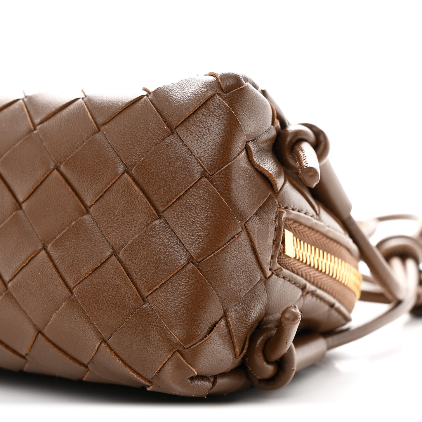 Nappa Intrecciato Mini Concert Pouch Noccio