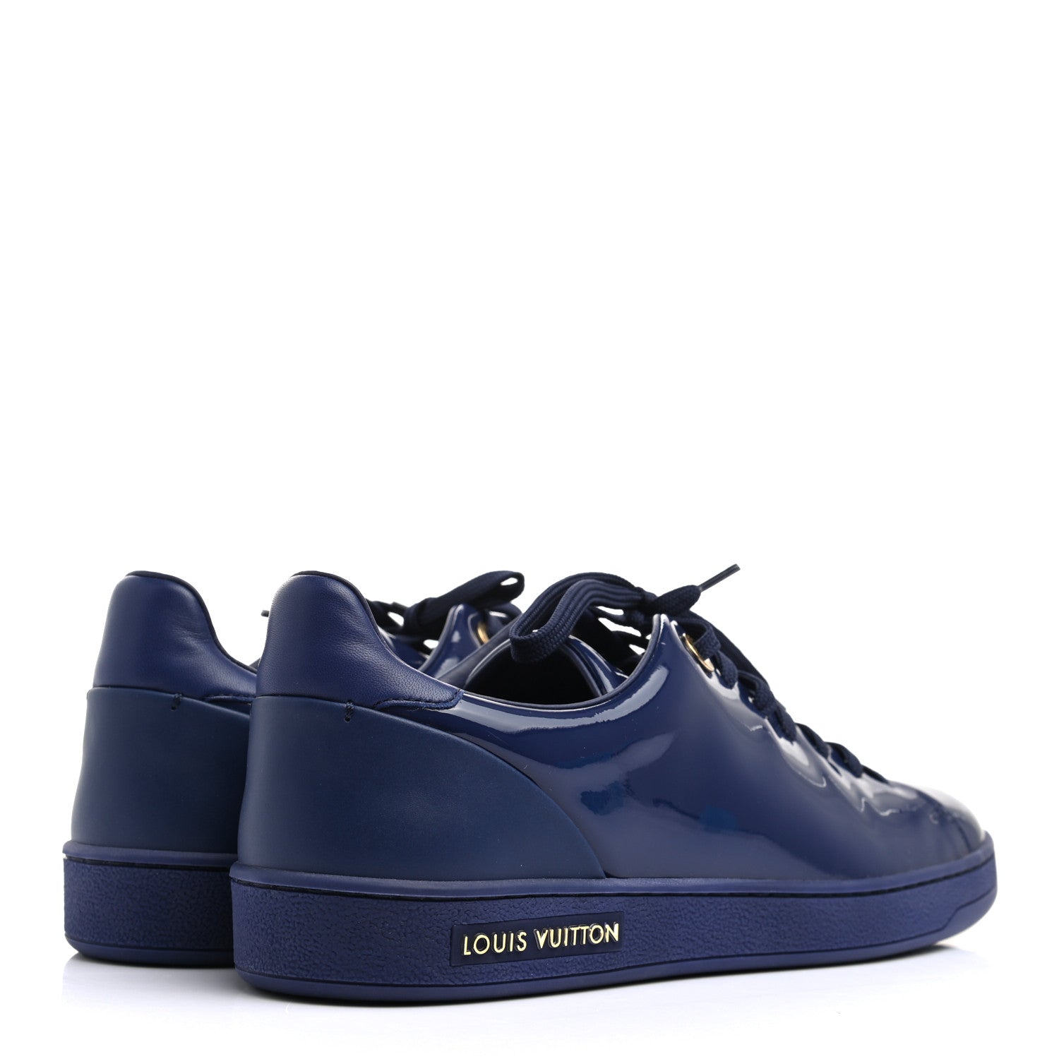 Louis Vuitton Patent Calfskin Frontrow Sneakers 38.5 Blue Nuit 4 of 8