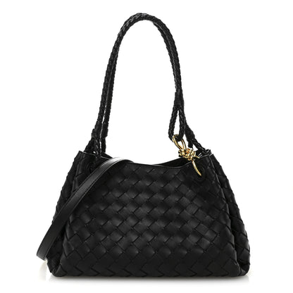 Bottega Veneta Nappa Intrecciato Medium Parachute Shoulder Bag Black 1 of 9