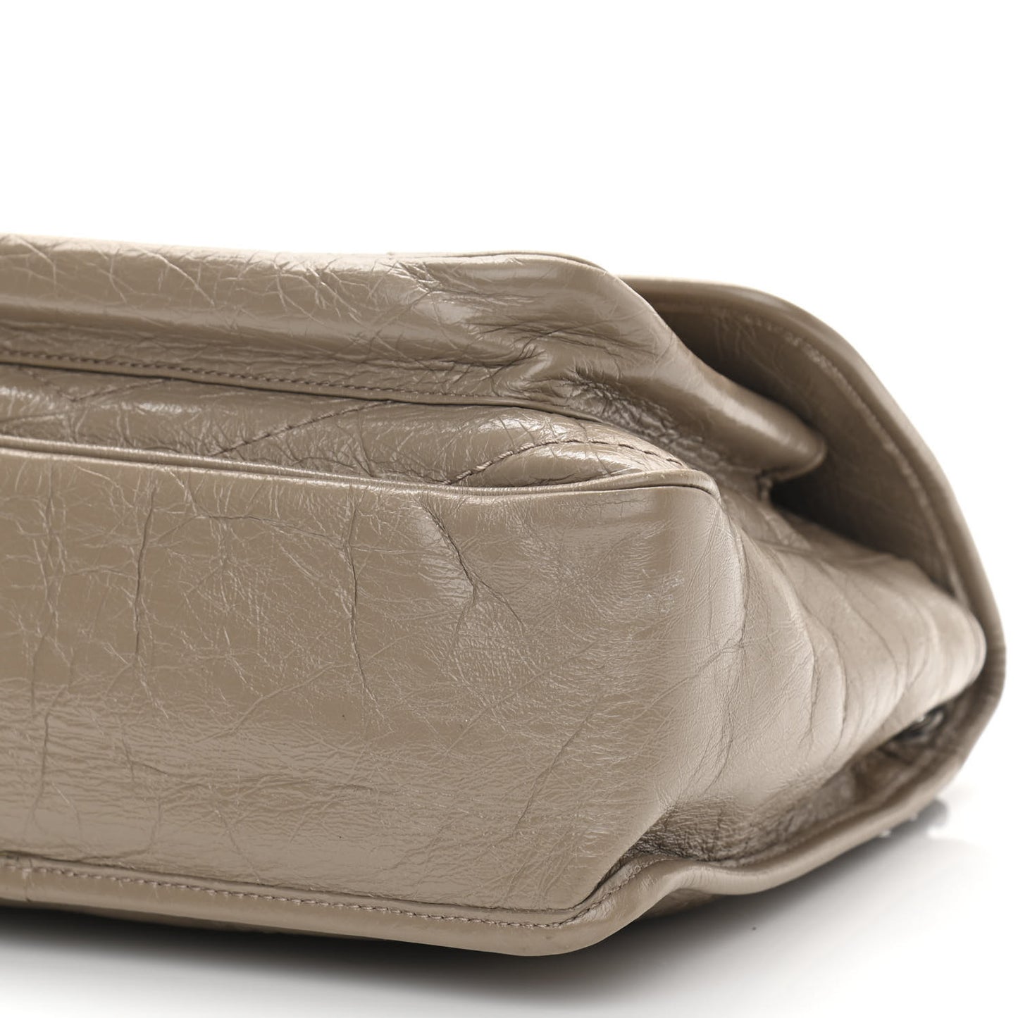 Crinkled Calfskin Matelasse Monogram Medium Niki Chain Satchel Light Natural
