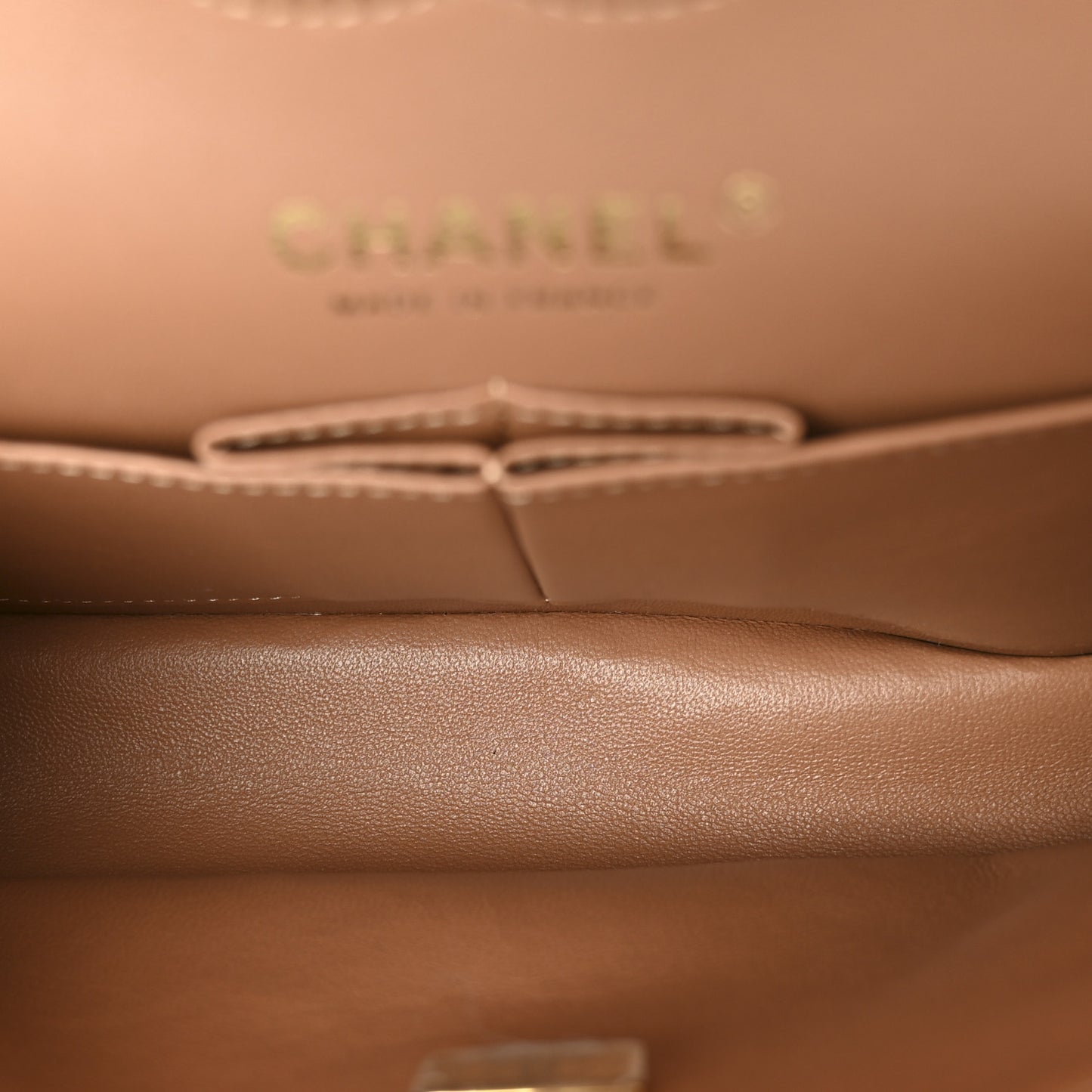 Lambskin Quilted Small Double Flap Brown