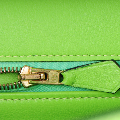 Hermes Veau Gulliver Kelly Retourne 32 Vert Cru 20 of 27