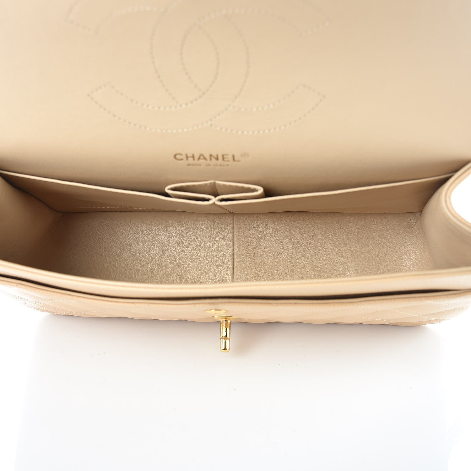 Chanel Caviar Quilted Jumbo Double Flap Light Beige 5 of 10
