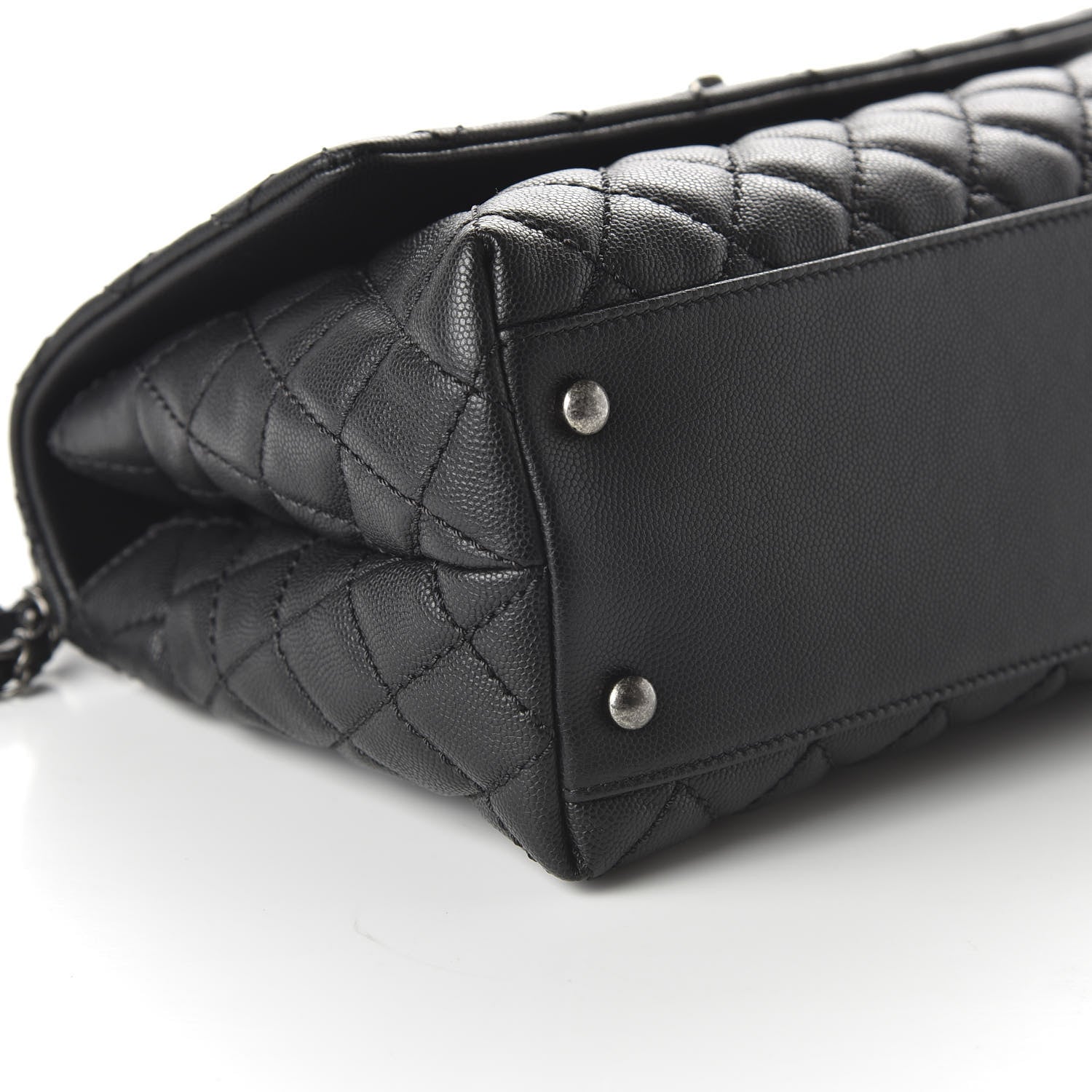 Chanel Caviar Lizard Quilted Small Coco Handle Flap Black 6 of 11