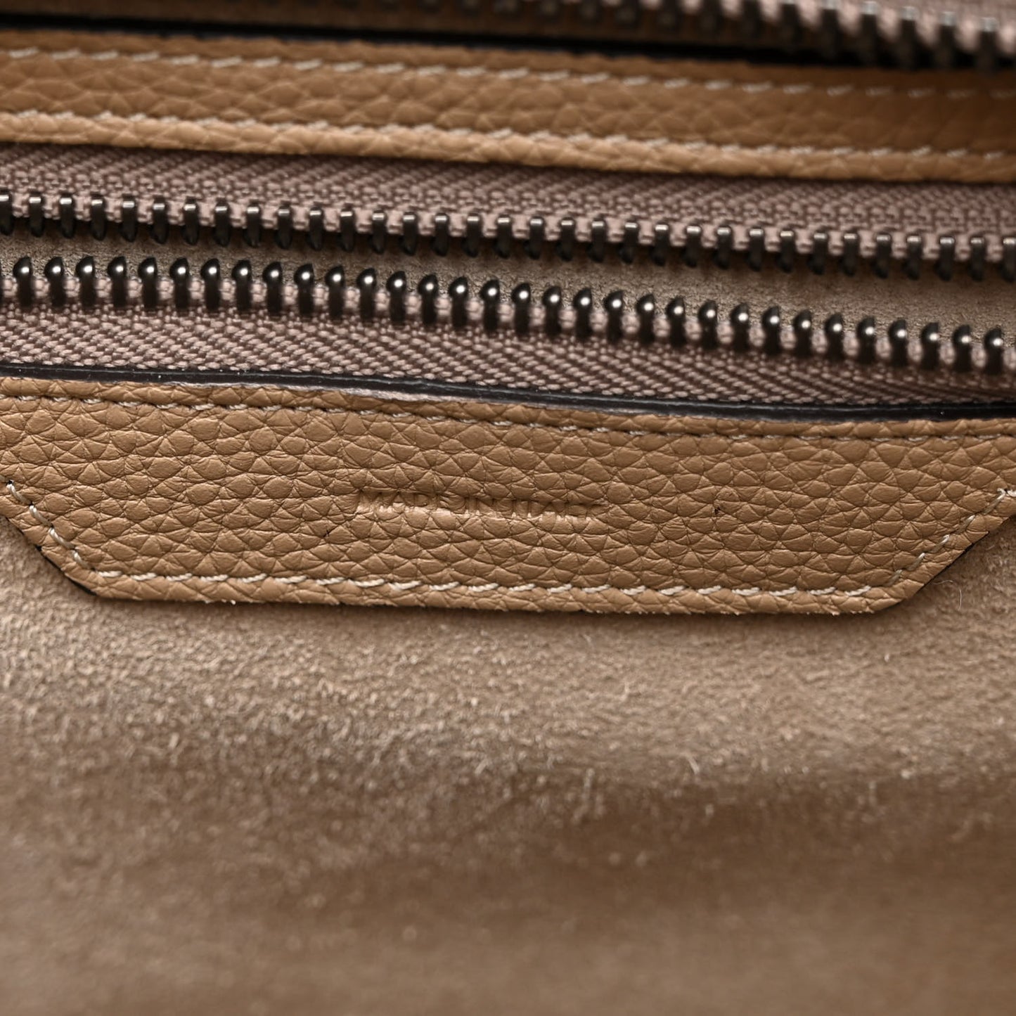 Drummed Calfskin Micro Luggage Dune