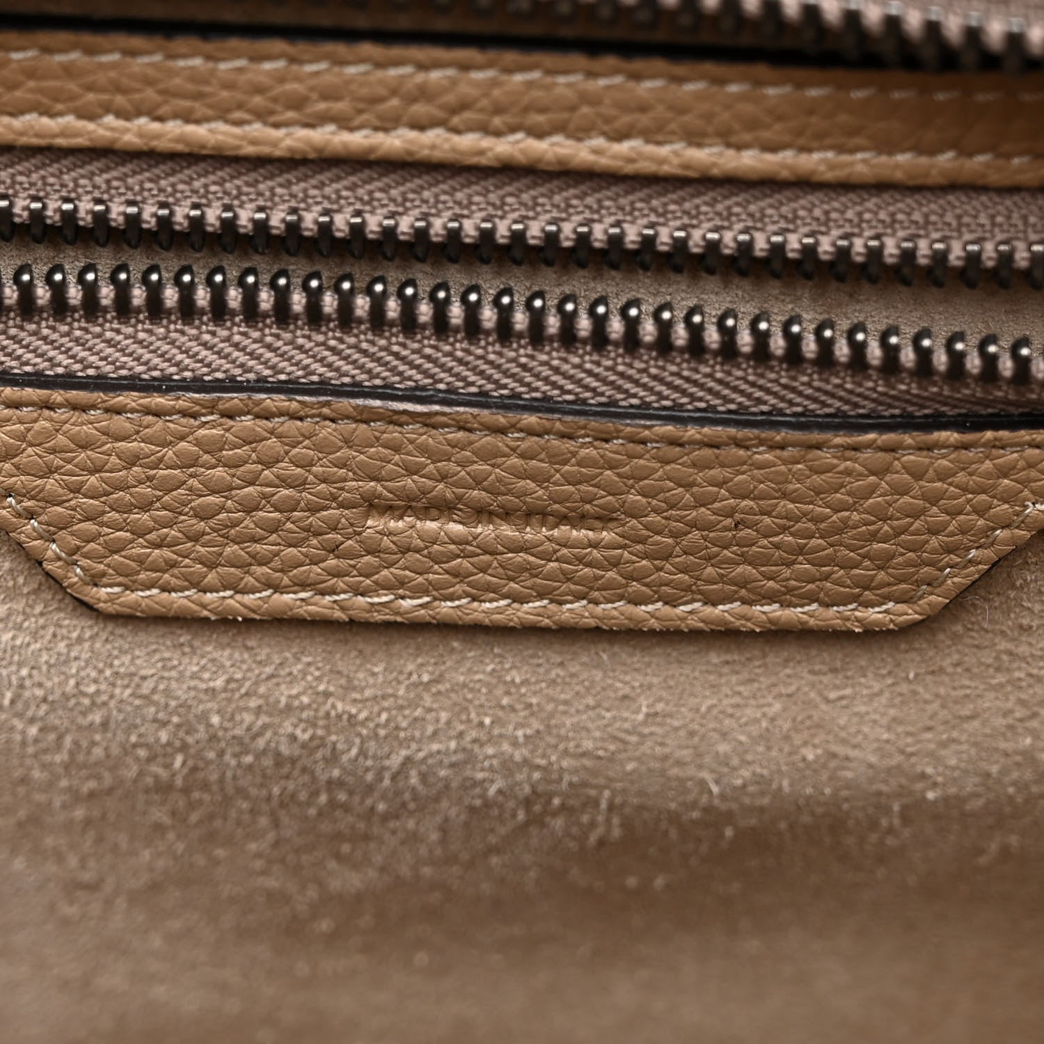 Celine Drummed Calfskin Micro Luggage Dune 7 of 11