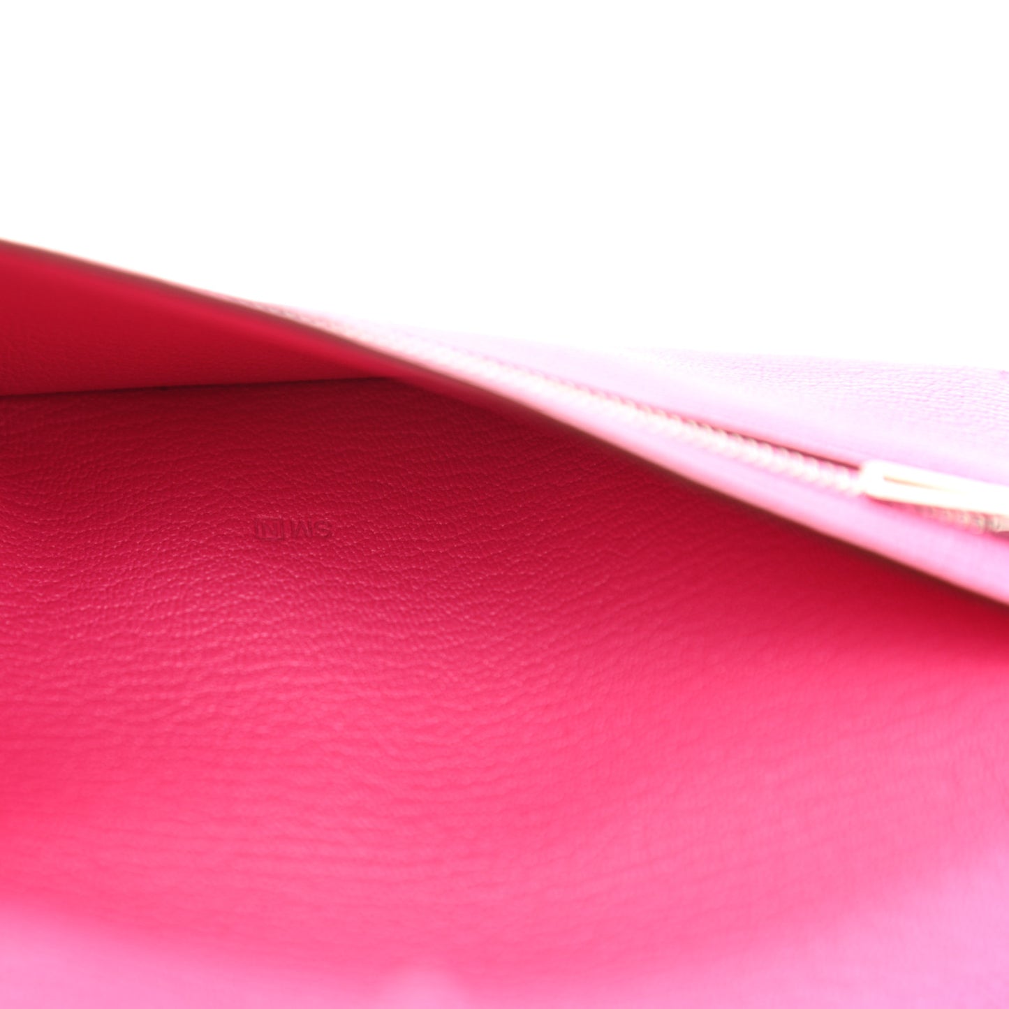 Chevre Mysore Bi-Color Bearn Gusset Wallet Etoupe Rose Shocking