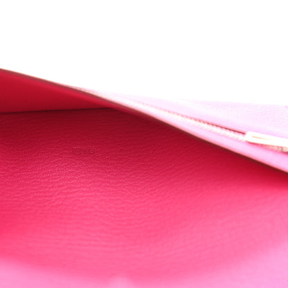 Hermes Chevre Mysore Bi-Color Bearn Gusset Wallet Etoupe Rose Shocking 7 of 7